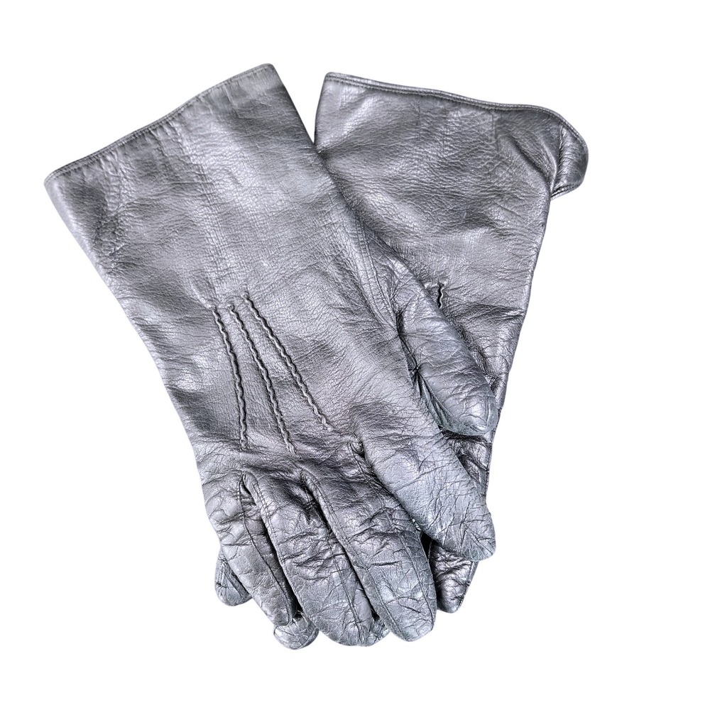 Gloves by Superb Vintage Black Leather Gloves Made in Italy Size 6.5‎